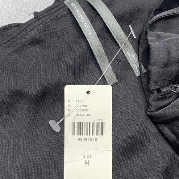 By Anthropologie Cascade Bias-Cut Ruffled Midi Dress Size Medium Black MSRP $198 - Picture 8 of 9